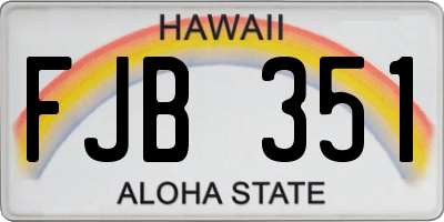 HI license plate FJB351