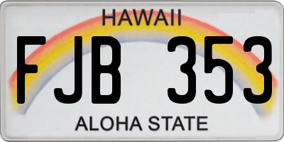 HI license plate FJB353