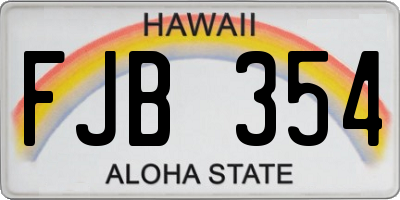 HI license plate FJB354
