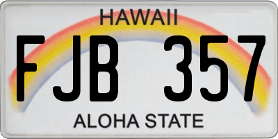 HI license plate FJB357