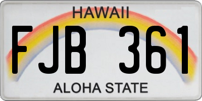 HI license plate FJB361