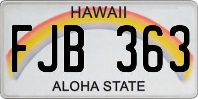 HI license plate FJB363