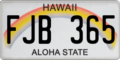 HI license plate FJB365