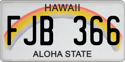 HI license plate FJB366