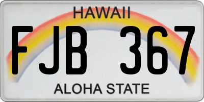 HI license plate FJB367