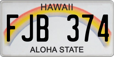 HI license plate FJB374