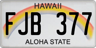 HI license plate FJB377