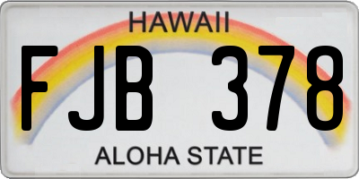 HI license plate FJB378