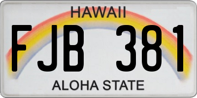 HI license plate FJB381