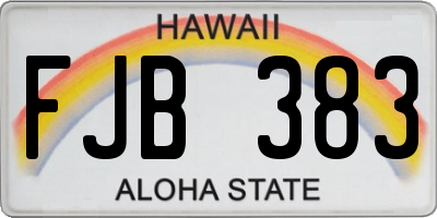 HI license plate FJB383
