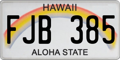 HI license plate FJB385