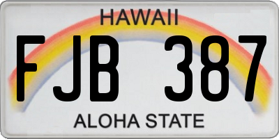 HI license plate FJB387