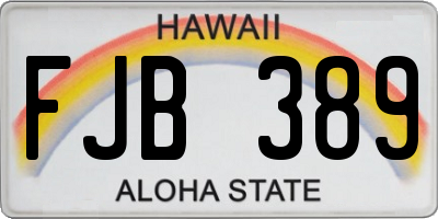 HI license plate FJB389