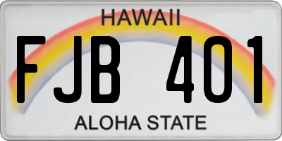 HI license plate FJB401