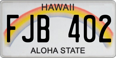 HI license plate FJB402
