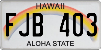HI license plate FJB403