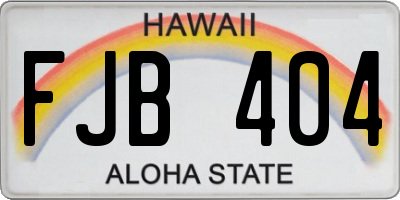 HI license plate FJB404