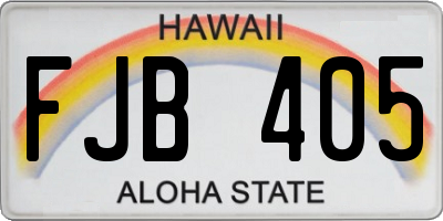 HI license plate FJB405