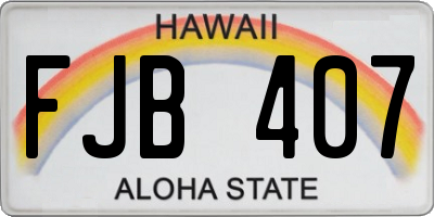 HI license plate FJB407