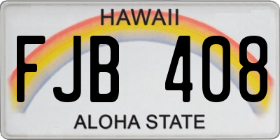 HI license plate FJB408