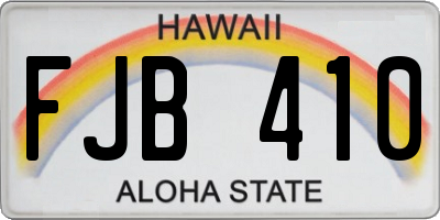 HI license plate FJB410