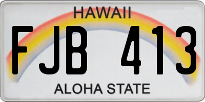 HI license plate FJB413