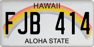 HI license plate FJB414