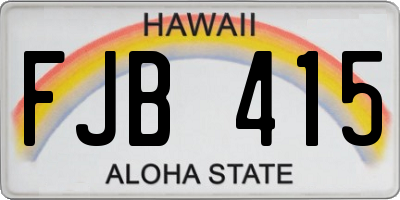HI license plate FJB415