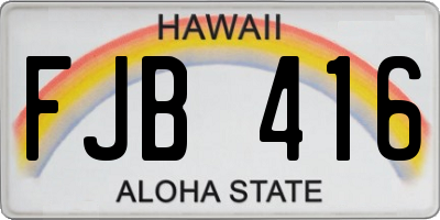 HI license plate FJB416