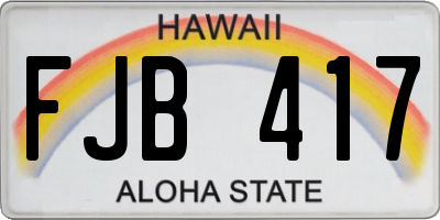 HI license plate FJB417