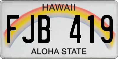 HI license plate FJB419