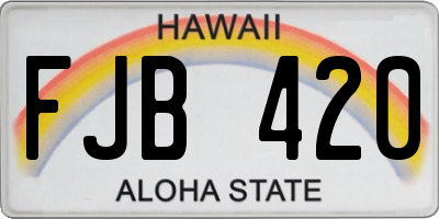 HI license plate FJB420
