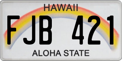 HI license plate FJB421