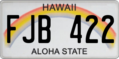 HI license plate FJB422