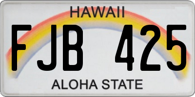 HI license plate FJB425