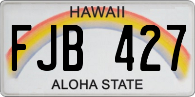HI license plate FJB427
