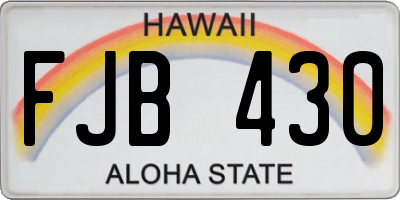 HI license plate FJB430