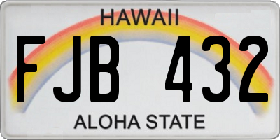 HI license plate FJB432