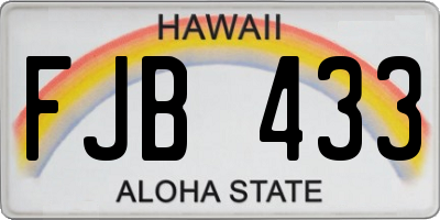 HI license plate FJB433