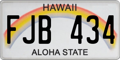 HI license plate FJB434