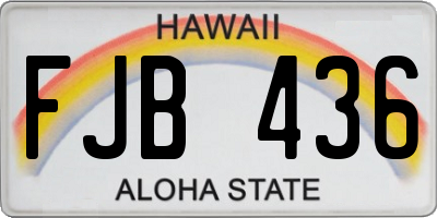 HI license plate FJB436