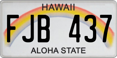 HI license plate FJB437