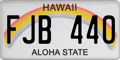 HI license plate FJB440