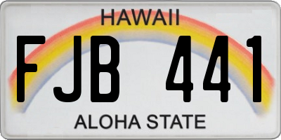 HI license plate FJB441