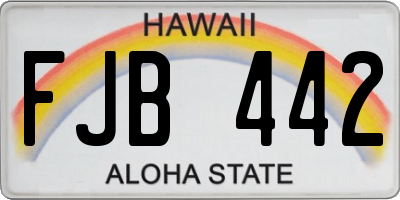 HI license plate FJB442