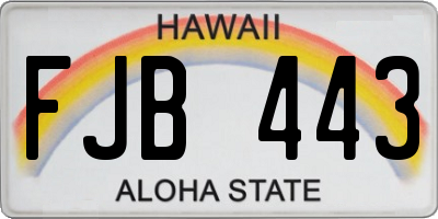 HI license plate FJB443