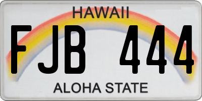 HI license plate FJB444