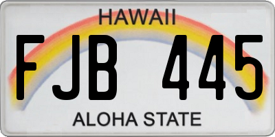 HI license plate FJB445