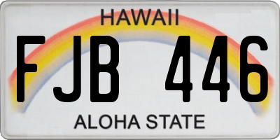 HI license plate FJB446