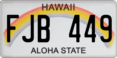 HI license plate FJB449